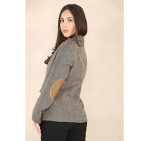 Women's Herringbone Tweed Blazer Oak Brown Classic Jacket