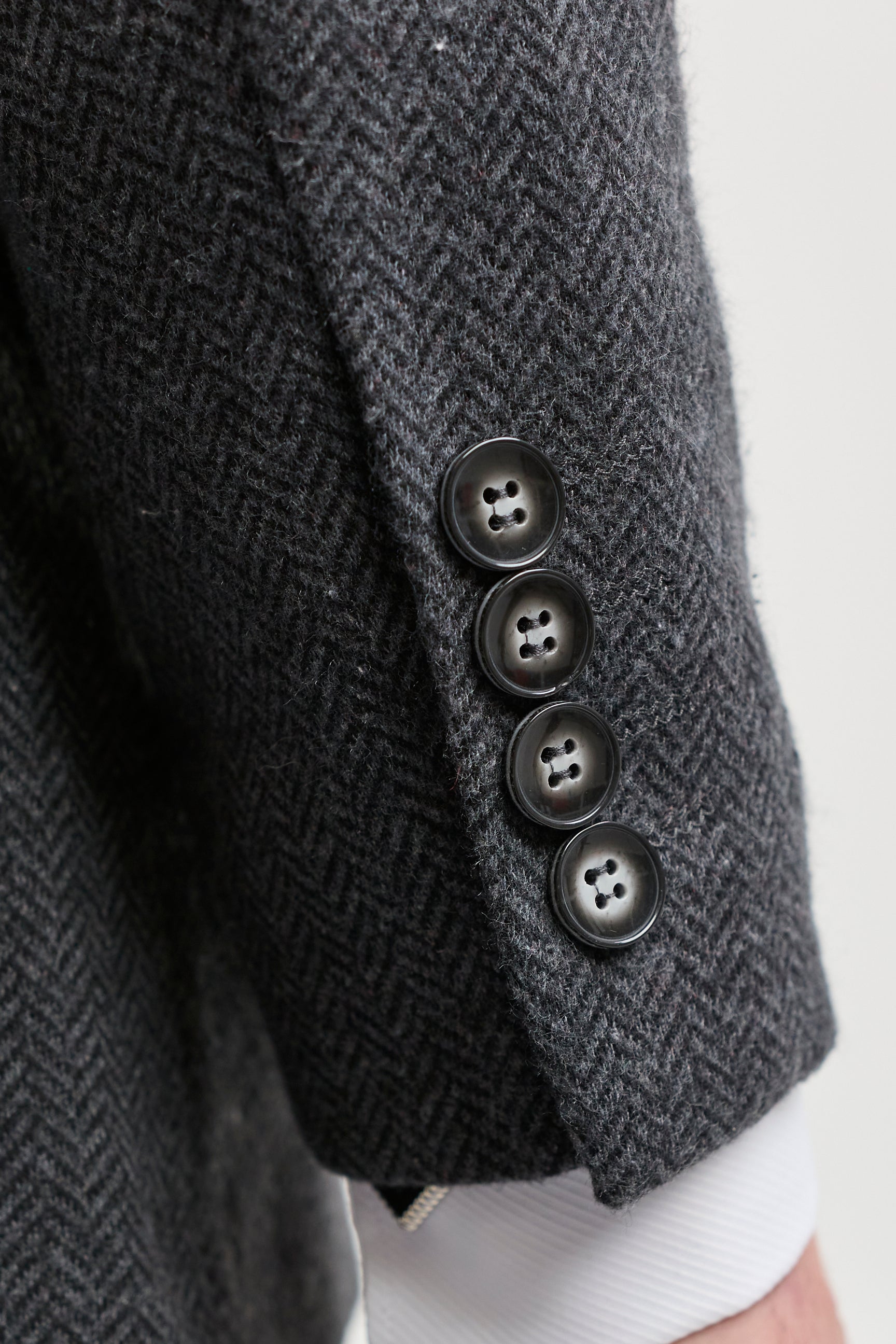 Men's Charcoal Grey 3 Piece Tweed Herringbone Suit - STZ11