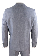 Men's Light Blue Vintage Tweed 3 Piece Suit - STZ13