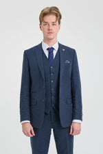 Mens Navy-Blue Gangster & Mafia Wool Suit