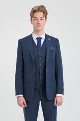 Mens Navy-Blue Gangster & Mafia Wool Suit