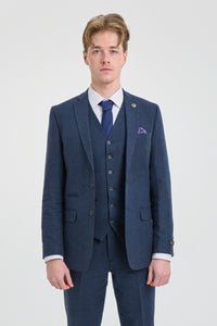 Mens Navy-Blue Gangster & Mafia Wool Suit