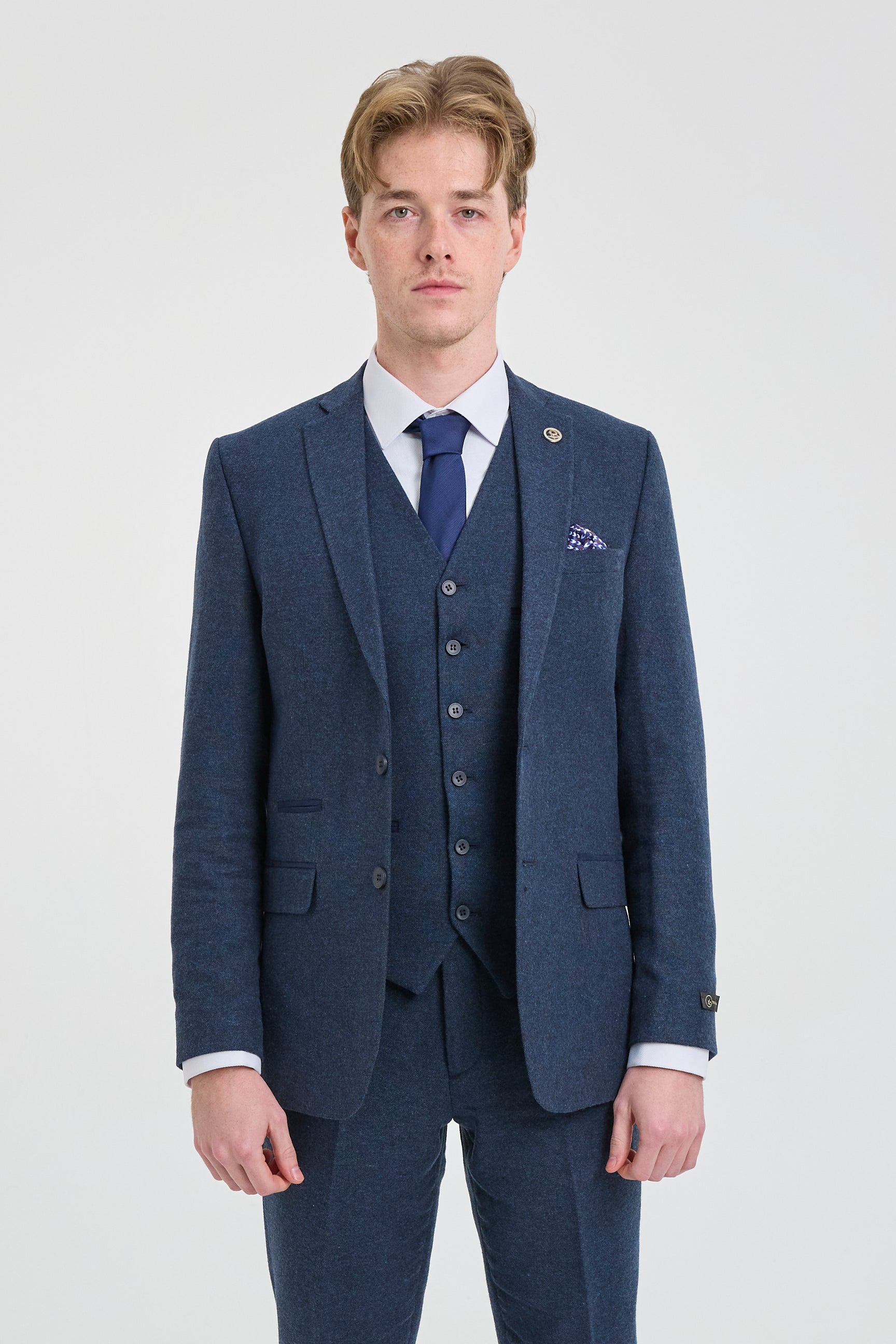 Mens Navy-Blue Gangster & Mafia Wool Suit