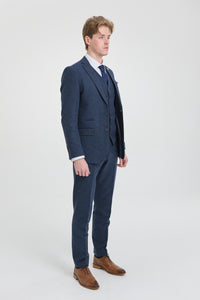 Mens Navy-Blue Gangster & Mafia Wool Suit