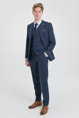 Mens Navy-Blue Gangster & Mafia Wool Suit