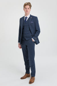 Mens Navy-Blue Gangster & Mafia Wool Suit