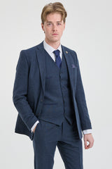 Mens Navy-Blue Gangster & Mafia Wool Suit