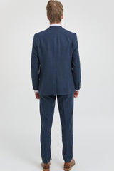 Mens Navy-Blue Gangster & Mafia Wool Suit