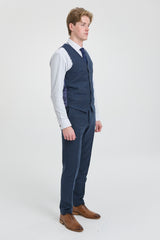 Mens Navy-Blue Gangster & Mafia Wool Suit