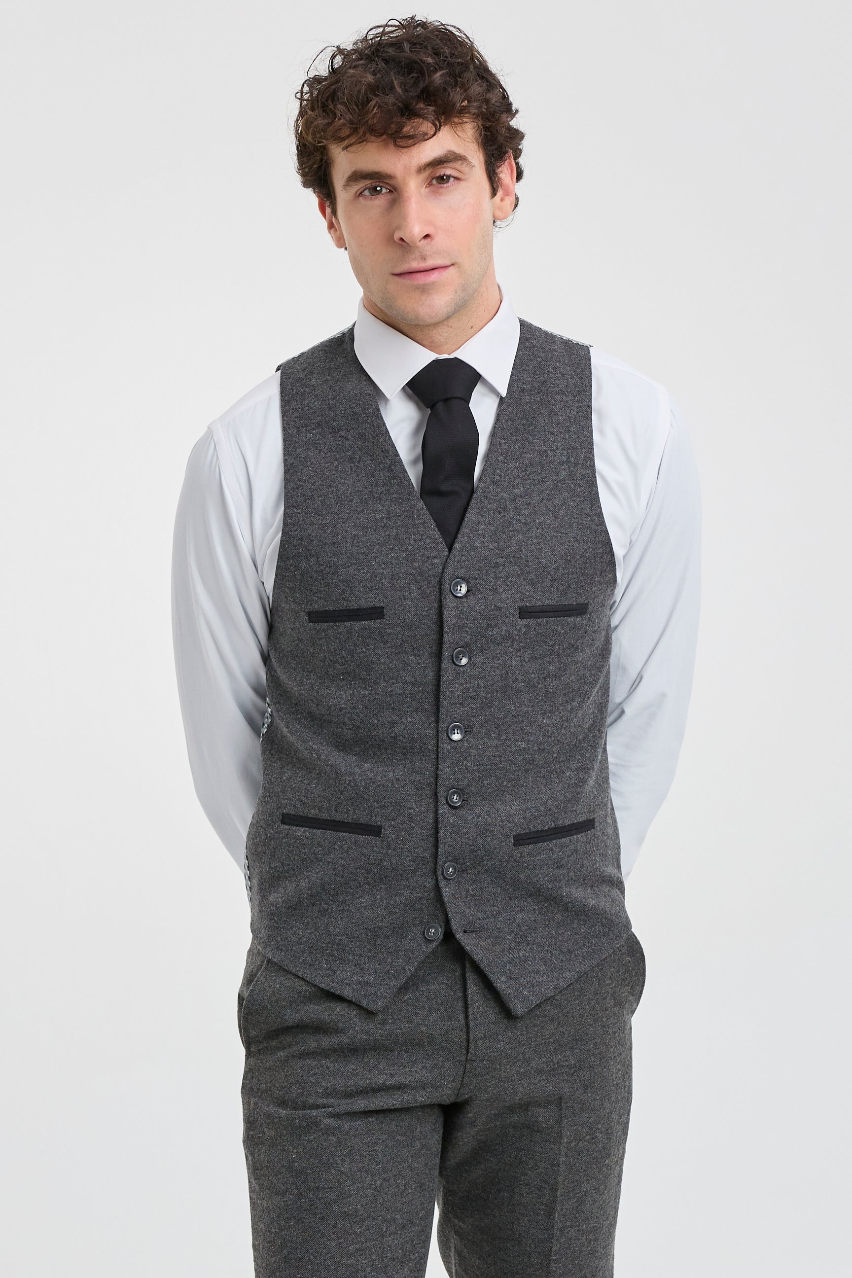 Mens Grey Wool 1920s Thomas Shelby Suit