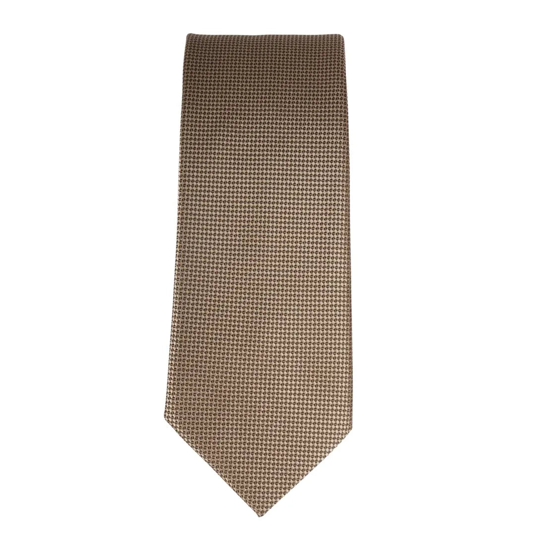 Men's Tie Pocket Sqaure Set Formal Solid Necktie - Bronze