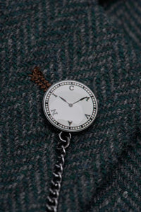 Thomas - Men's Olive Green Classic Herringbone Tweed Blazer