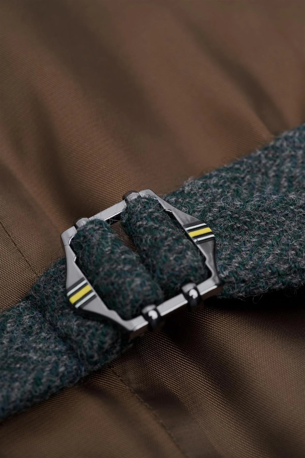 Thomas - Men's Olive Wool Blend Herringbone Tweed Waistcoat