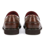 Tristian - Men's Tan Leather Herringbone Tweed Loafers