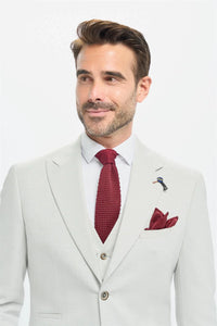 Tropez - Men's 3 Piece Grey Tailored Fit Suit