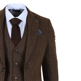 Men's Brown Pinstripe Slim Fit 3 Piece Suit