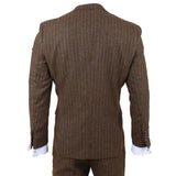 Men's Brown Pinstripe Slim Fit 3 Piece Suit