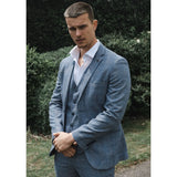 Mens 3 Piece Blue-Grey Vintage Suit - Paul Andrew Victor