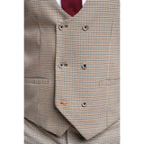 Elwood - Men's Beige Check Houndstooth Waistcoat