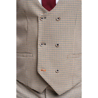 Elwood - Men's Beige Check Houndstooth Waistcoat