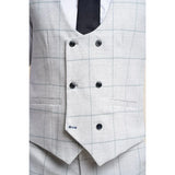 Radika - Men's Light Grey Check Waistcoat