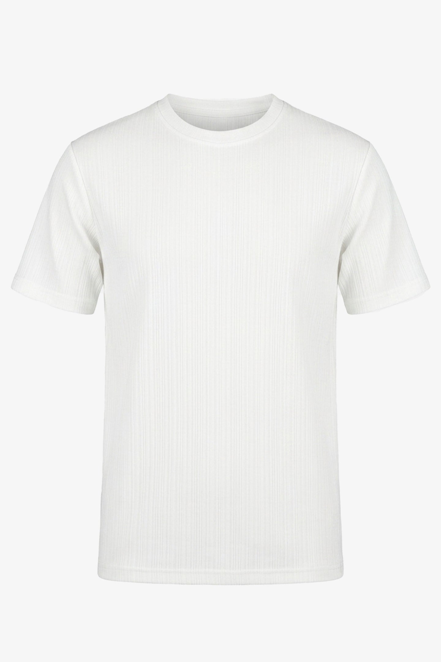 White Ribbed Classic TShirt for Men