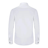 Men's Wing Collar White Shirt Pleated Tuxedo Double Cuff Satin Cotton