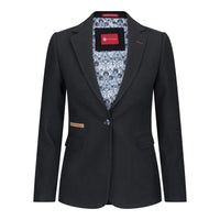 Womens  Blazer Suit Wool Tweed Elbow Patch 1920s Vintage Classic Black