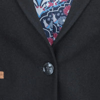 Womens  Blazer Suit Wool Tweed Elbow Patch 1920s Vintage Classic Black