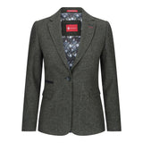 Womens Blazer Suit Wool Tweed Elbow Patch 1920s Vintage Classic Green