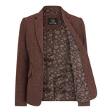 WS-12 - Women's Tweed Suit Blazer Herringbone Wool Rust Brown