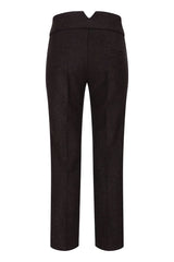 Womens Tweed Herringbone Trousers Brown 1920s Vintage Tailored Classic Smart