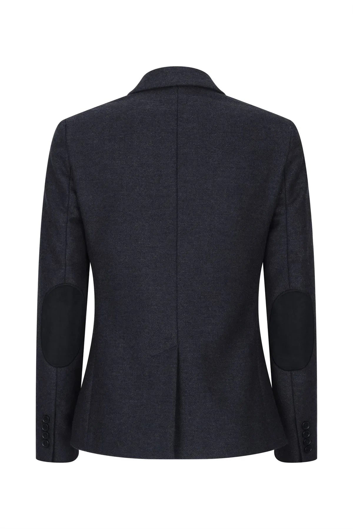 Women Black jacket  Tweed Herringbone Wool Classic Smart Casual Vintage 1920s