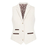 WSN15 - Women's Cream Wool Blend Tweed Waistcoat