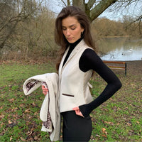 WSN15 - Women's Cream Wool Blend Tweed Waistcoat