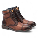 York - Men's Cuero Brown Lace Up Leather Ankle Boots