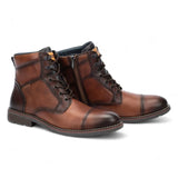 York - Men's Cuero Brown Lace Up Leather Ankle Boots