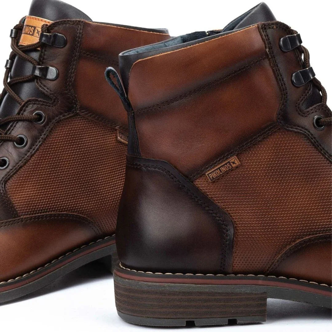 York - Men's Cuero Brown Lace Up Leather Ankle Boots